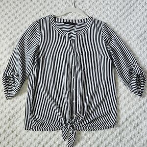 The LIMITED Black and White Striped Women's Top